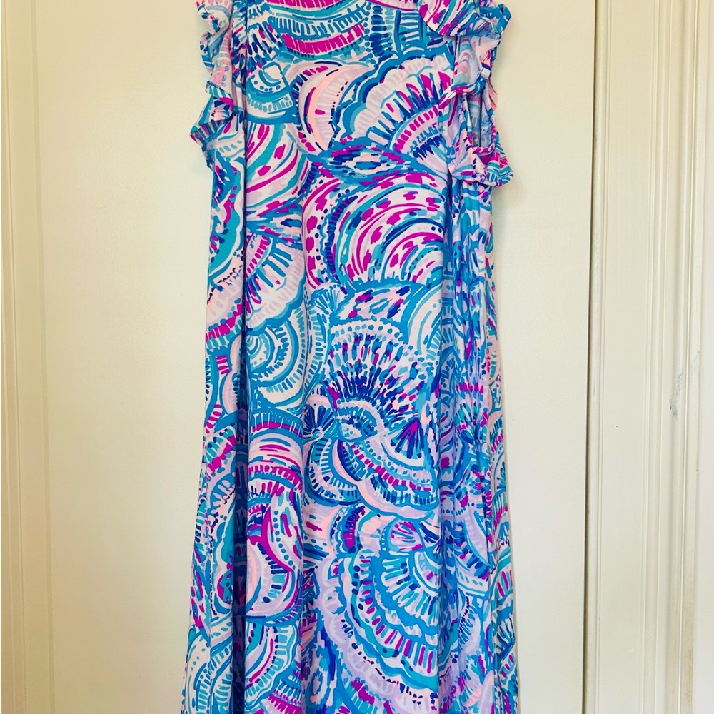 Lilly Pulitzer Blue, Pink, Purple Patterned Sleevless Dress